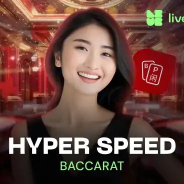 Hyper Speed Baccarat online game logo by Evolution on spin247casino.de