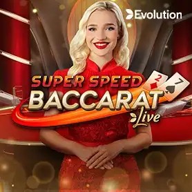 Super Speed Baccarat casino game by Evolution – featured logo at Spin247 Casino